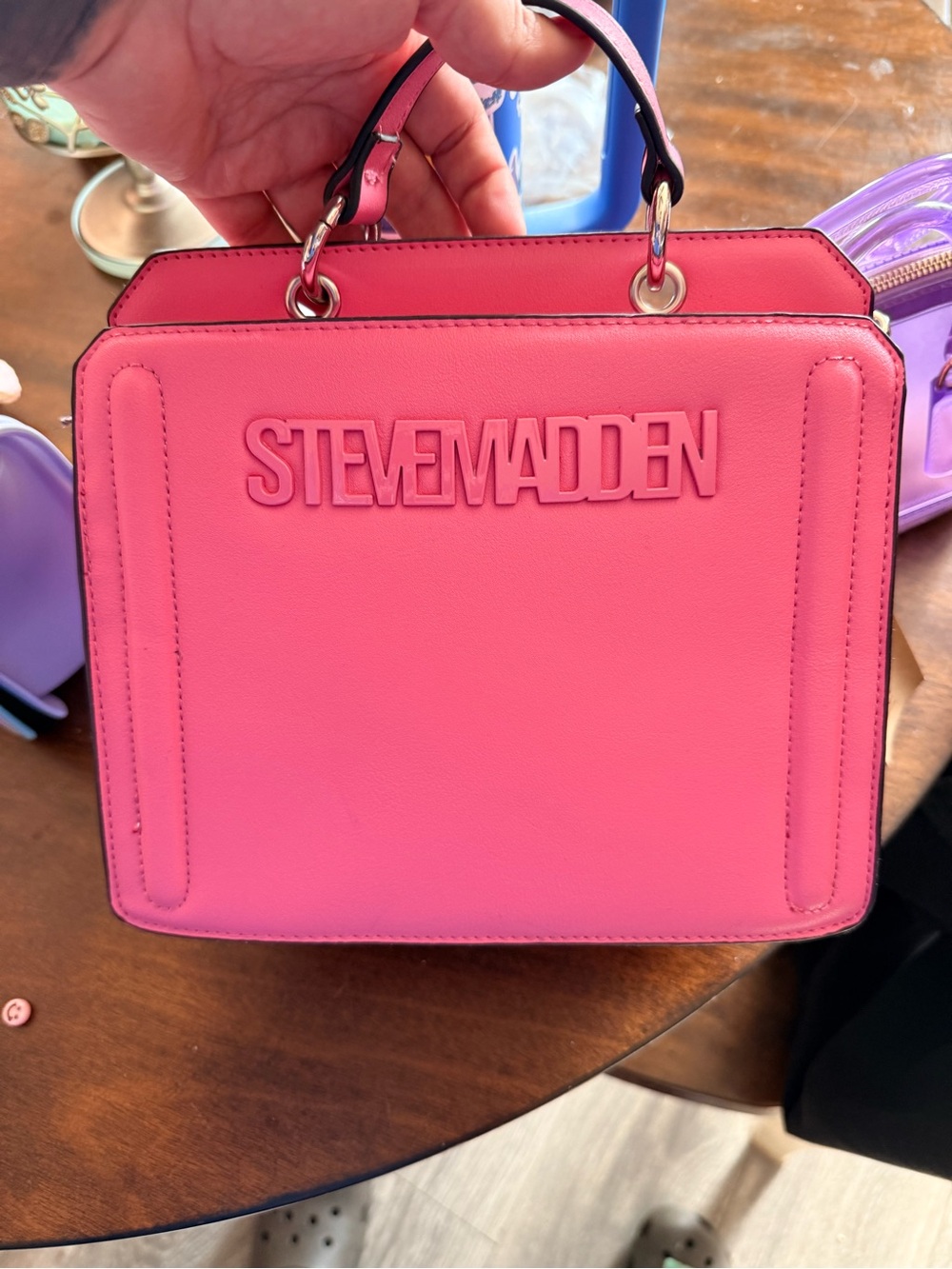 Steve Madden Bright Pink Top-Handle Satchel